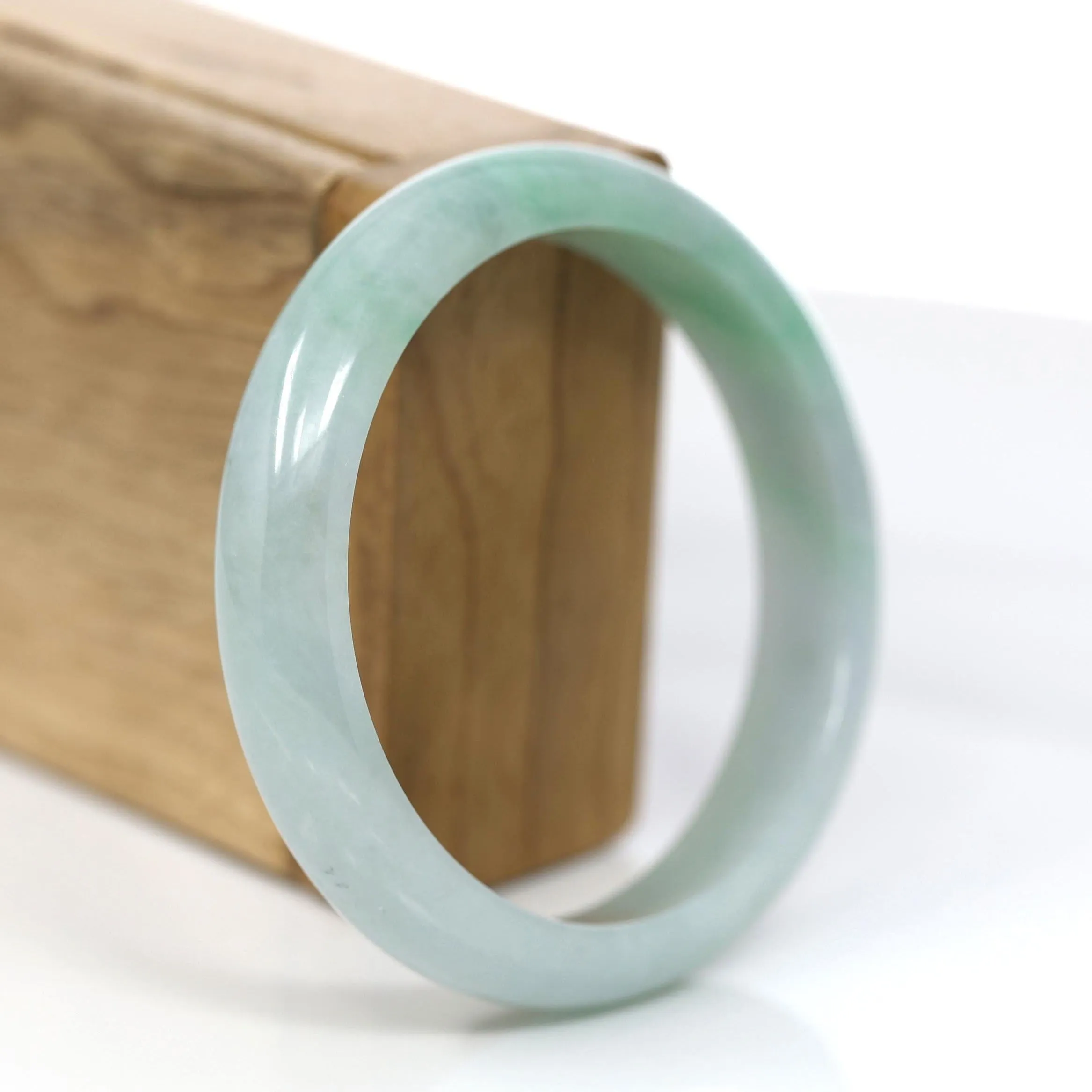 RealJade® Co. "Classic Bangle" Genuine Jadeite Jade Green Bangle Bracelet (59.33mm) #931