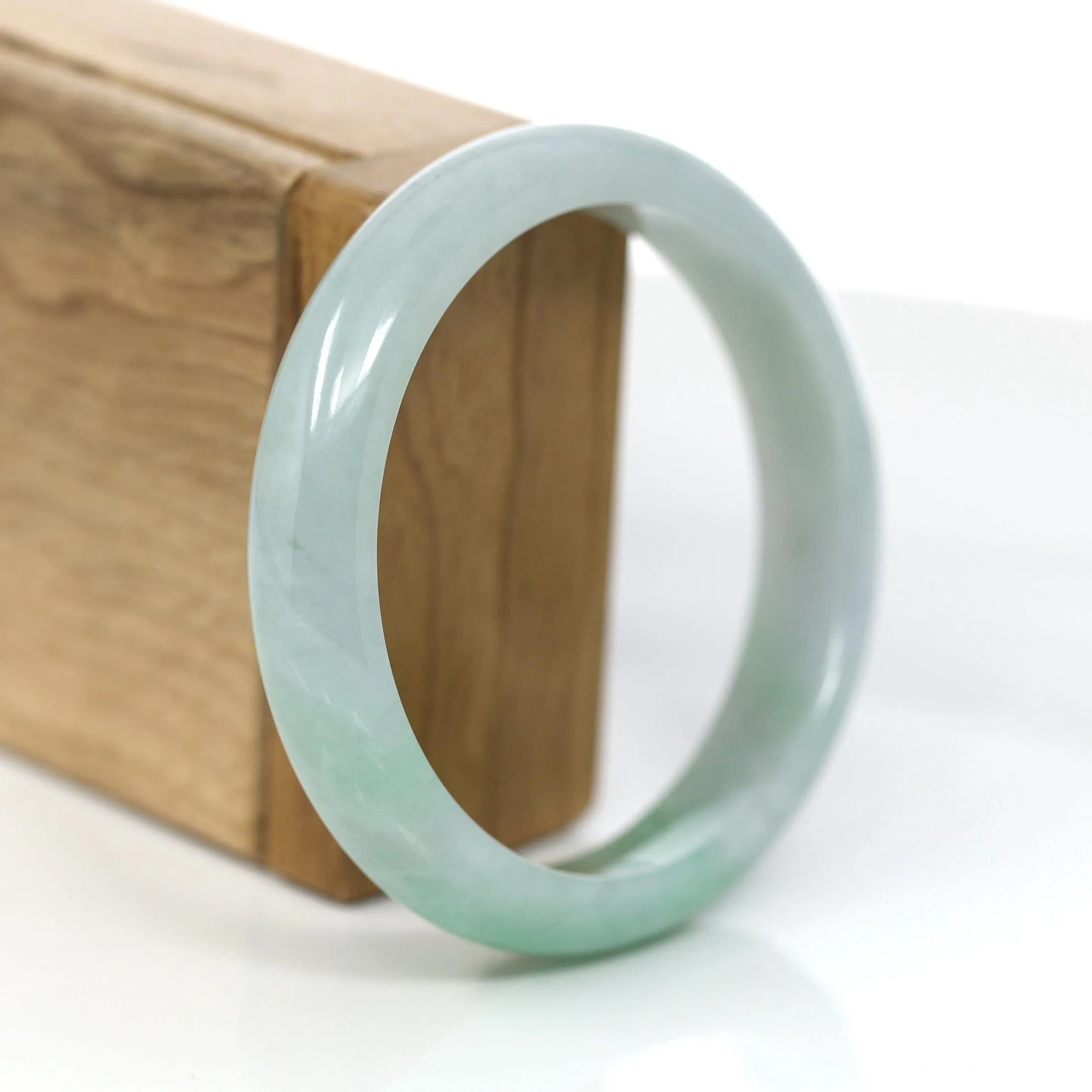 RealJade® Co. "Classic Bangle" Genuine Jadeite Jade Green Bangle Bracelet (59.33mm) #931