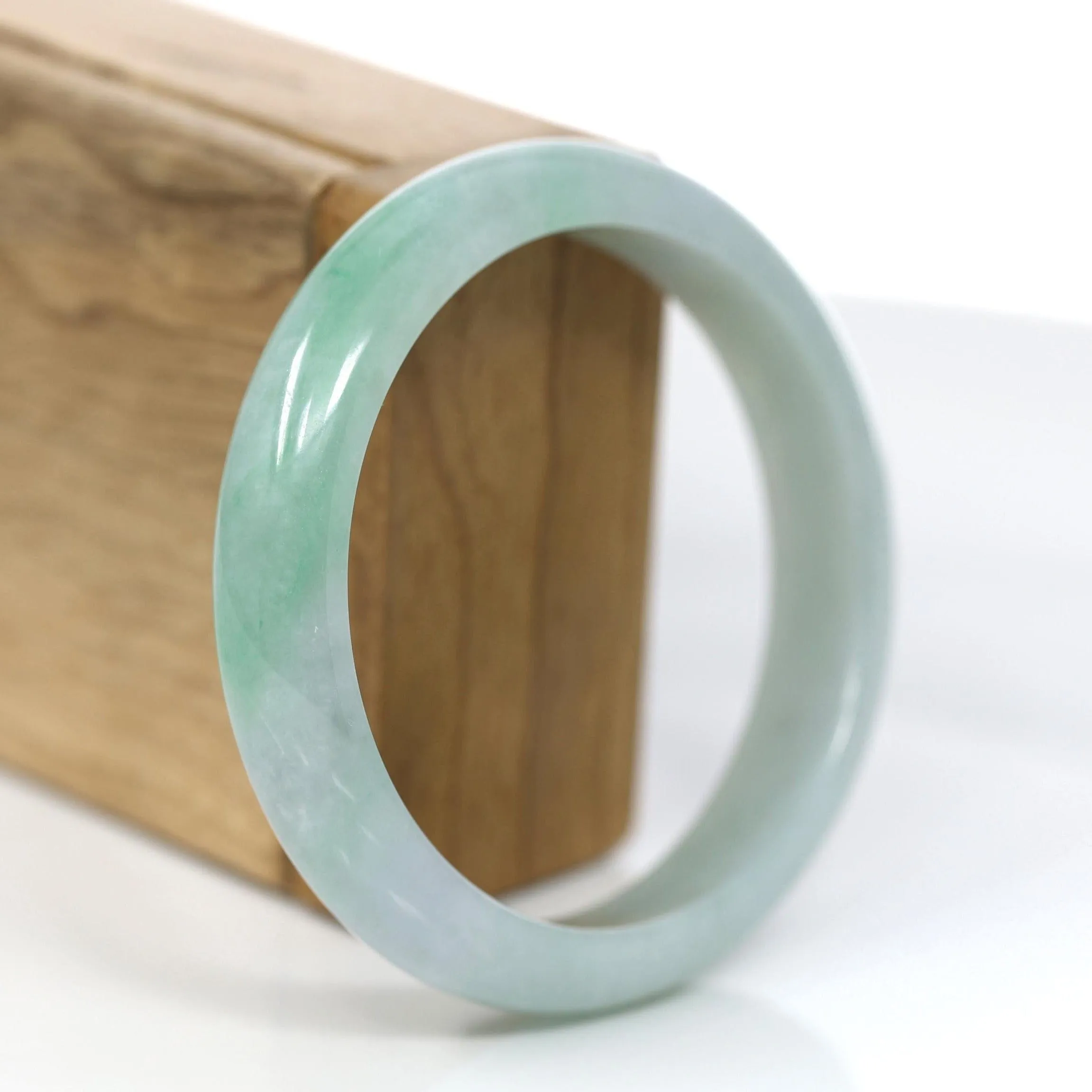 RealJade® Co. "Classic Bangle" Genuine Jadeite Jade Green Bangle Bracelet (59.33mm) #931
