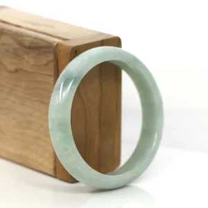 RealJade® Co.  "Classic Bangle" Yellow Green Natural Burmese Jadeite Jade Bangle (53.67mm )#828