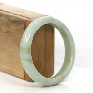 RealJade® Co.  "Classic Bangle" Yellow Green Natural Burmese Jadeite Jade Bangle (57.42 mm) #758