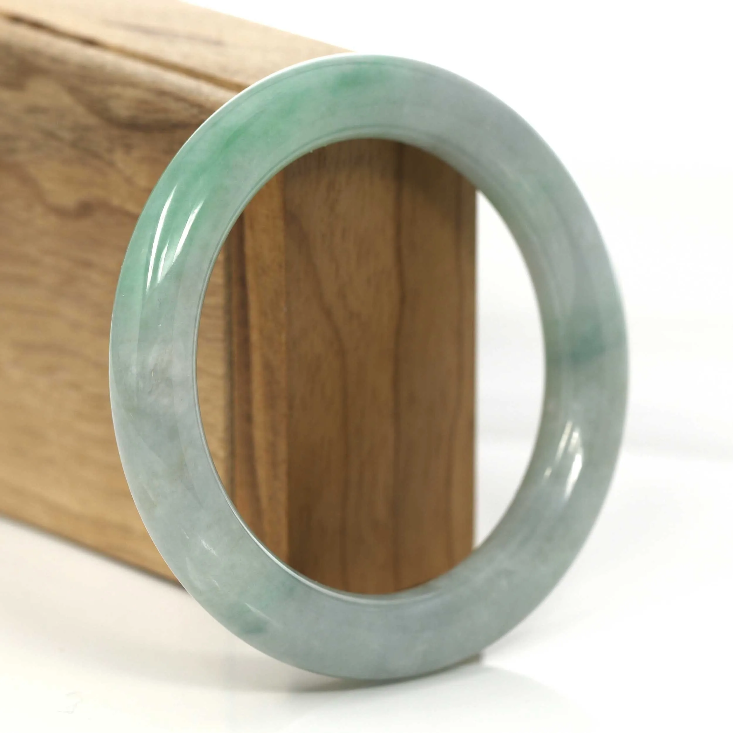 RealJade® Co.'s Classic Real Jadeite Jade Bangle Bracelet (57.17 mm) #919