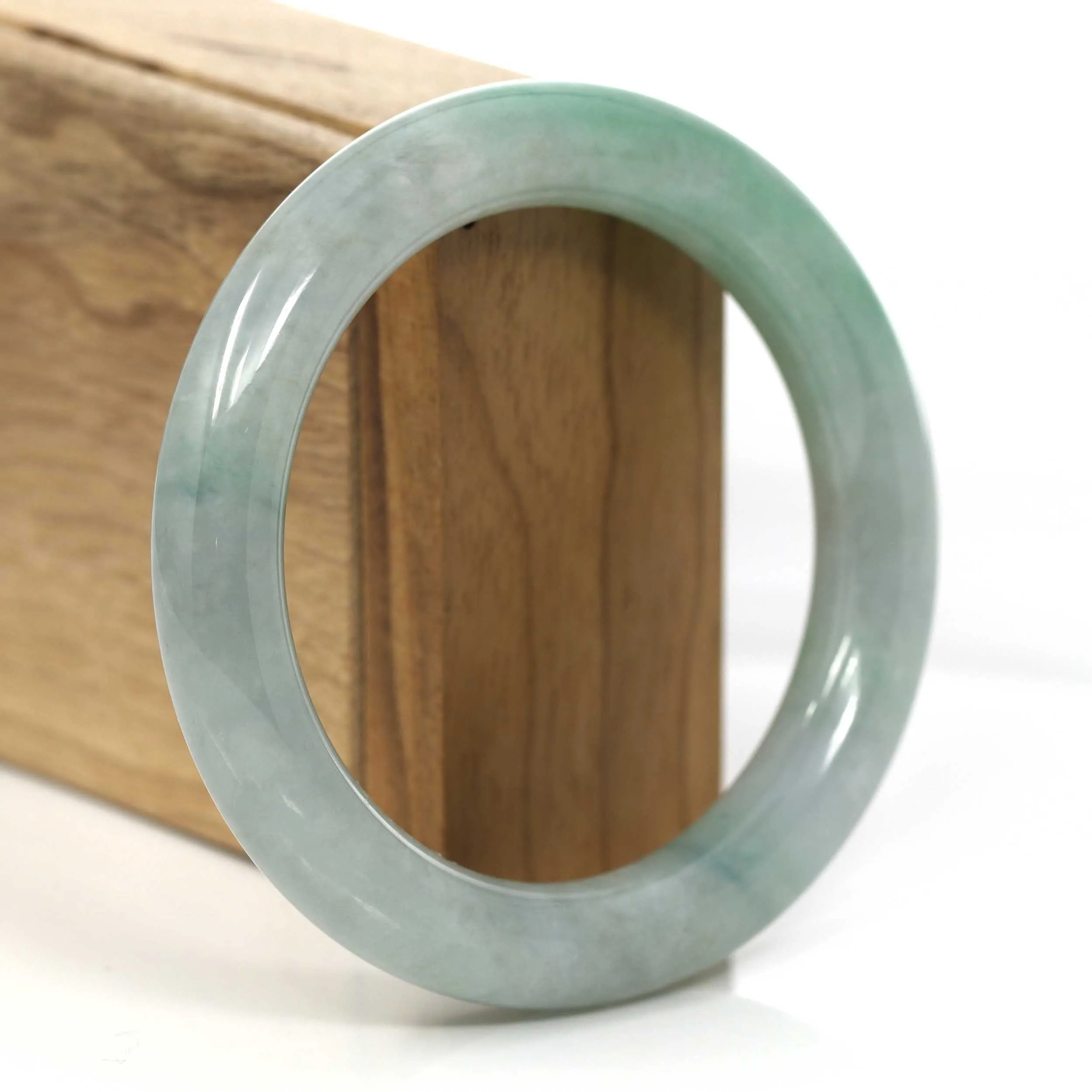RealJade® Co.'s Classic Real Jadeite Jade Bangle Bracelet (57.17 mm) #919
