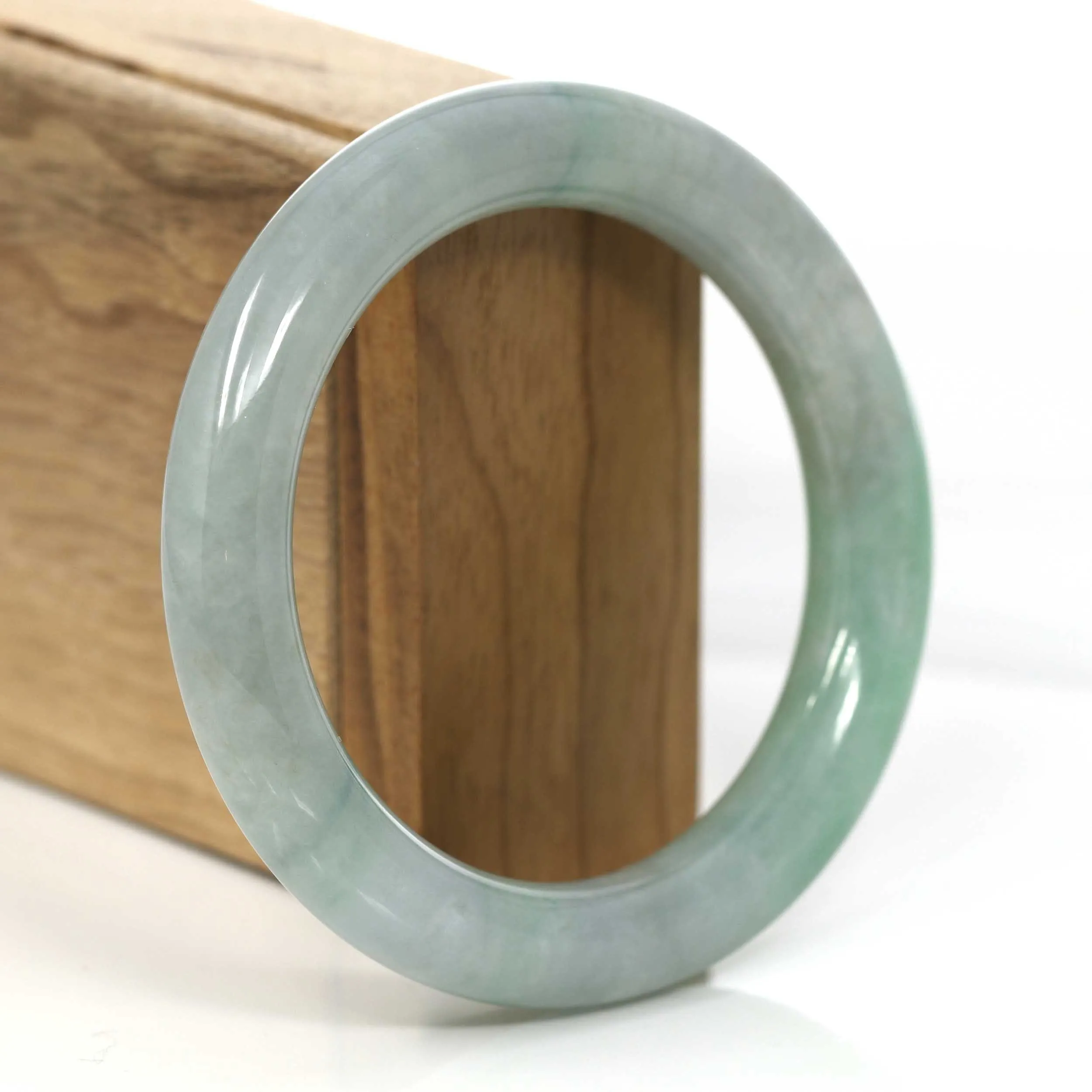 RealJade® Co.'s Classic Real Jadeite Jade Bangle Bracelet (57.17 mm) #919