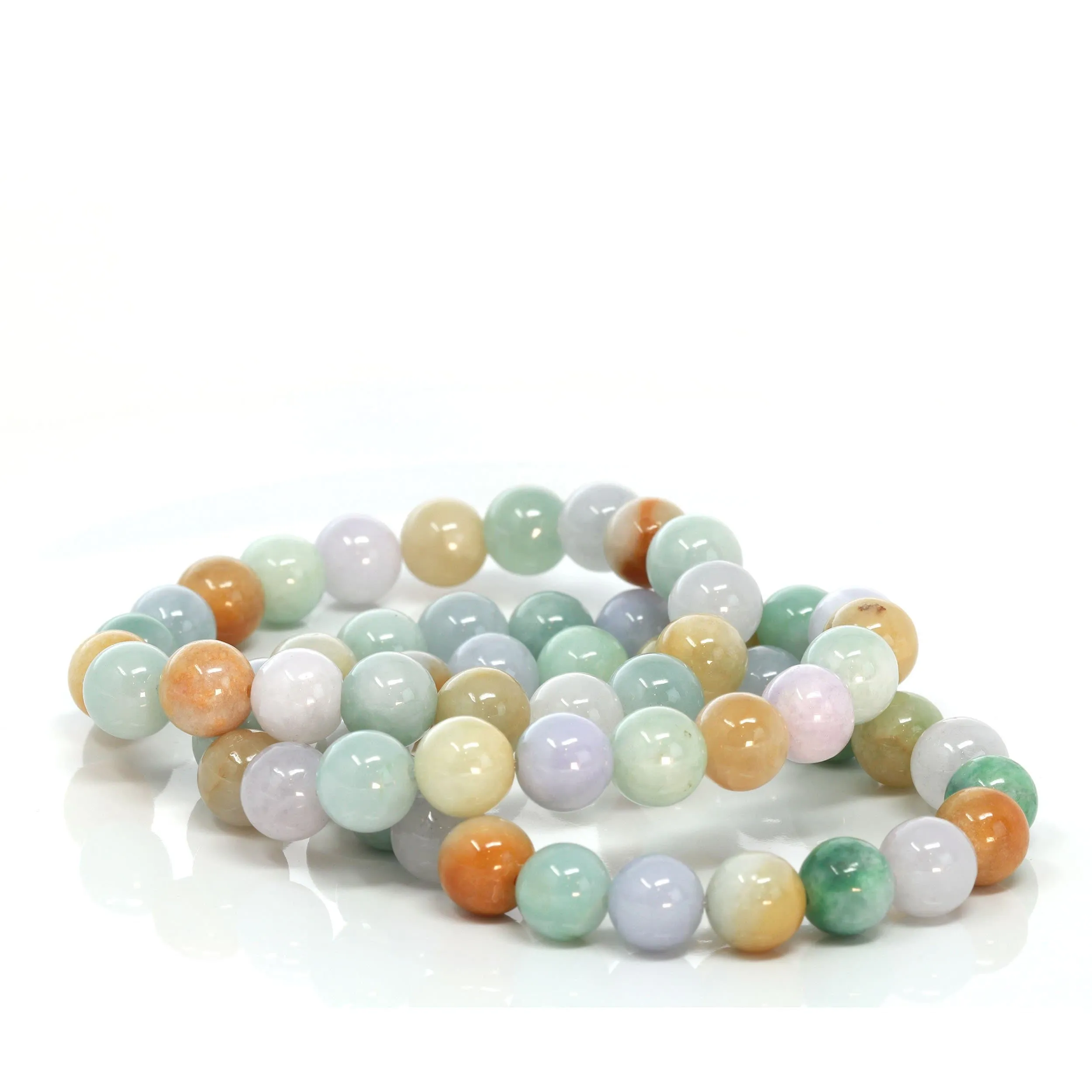 RealJade® Genuine Yellow Jadeite Jade Round Beads Bracelet ( 9.5 mm )