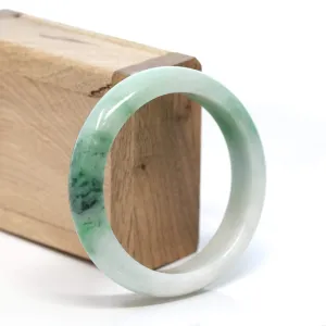RealJade® "Classic Bangle" Genuine Burmese Green Jadeite Jade Bangle Bracelet (57.0 mm) #183