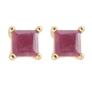 Rhombus Ruby Earrings