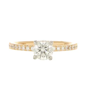 Rose and Platinum Simple Solitaire with Diamond Shank