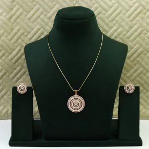 Rose Gold Zircon/AD Pendant Set 2536-6601