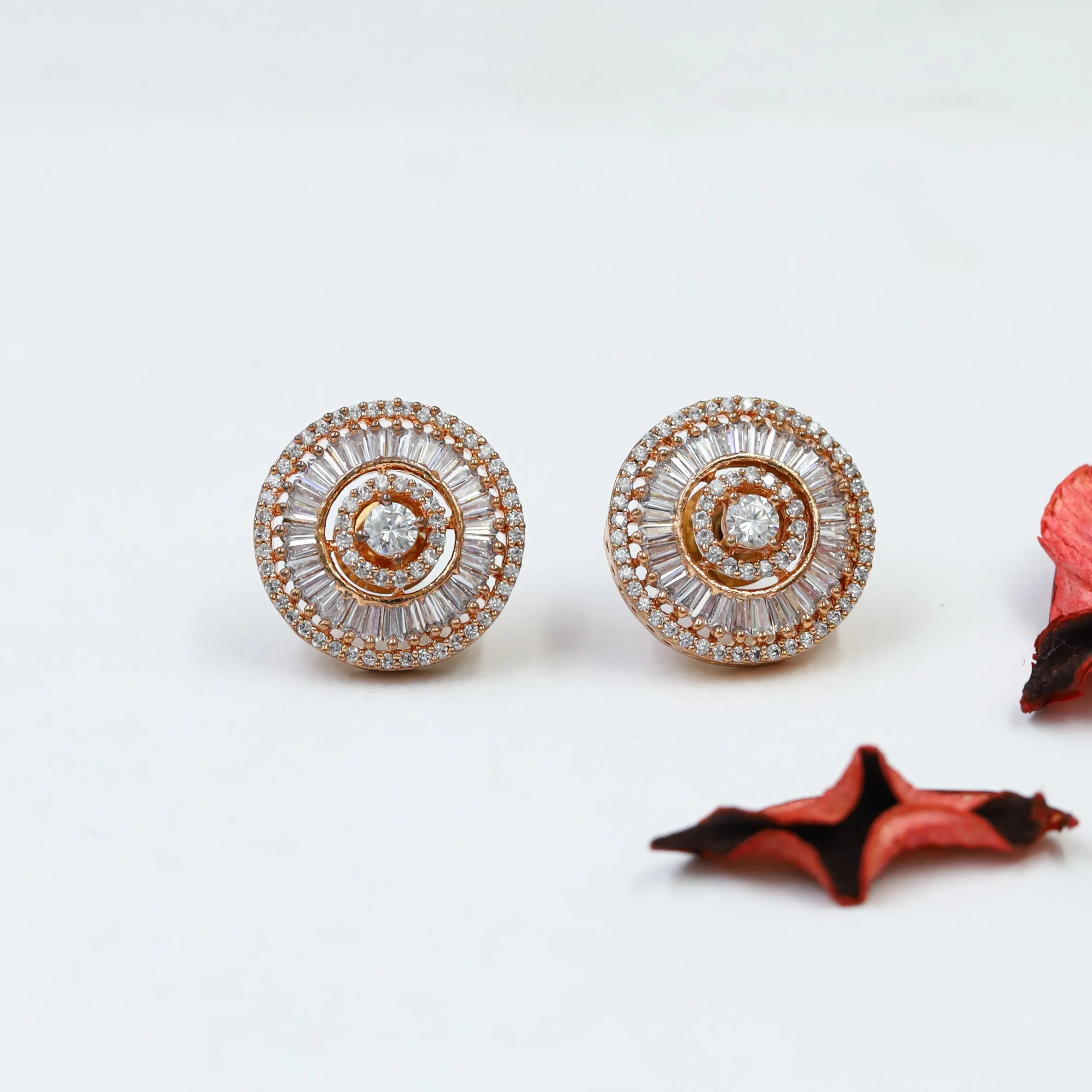 Rose Gold Zircon/AD Pendant Set 2536-6601