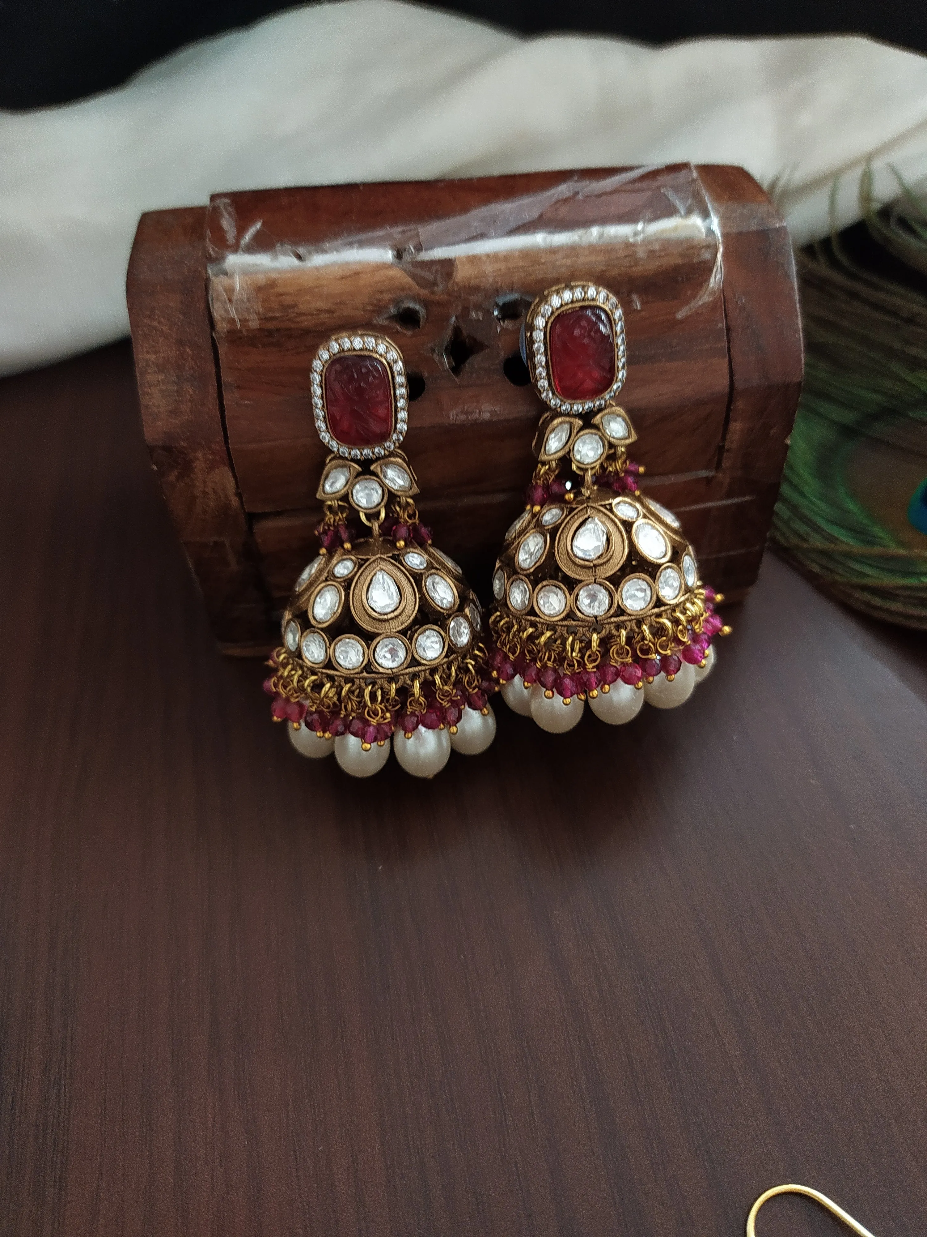 Ruby & Navratna Stones Victorian Necklace Set