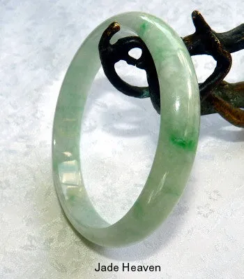 Sale-Precious Imperial Green Veins Old Mine Lao Pit Burmese Jadeite Bangle Bracelet 60mm (JBB295)