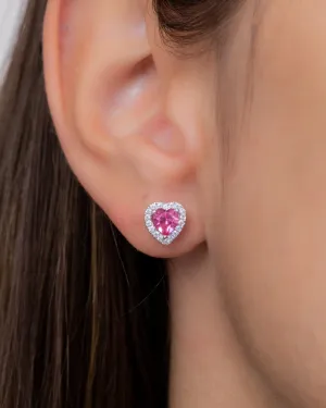 Single Zircon Pink Heart E