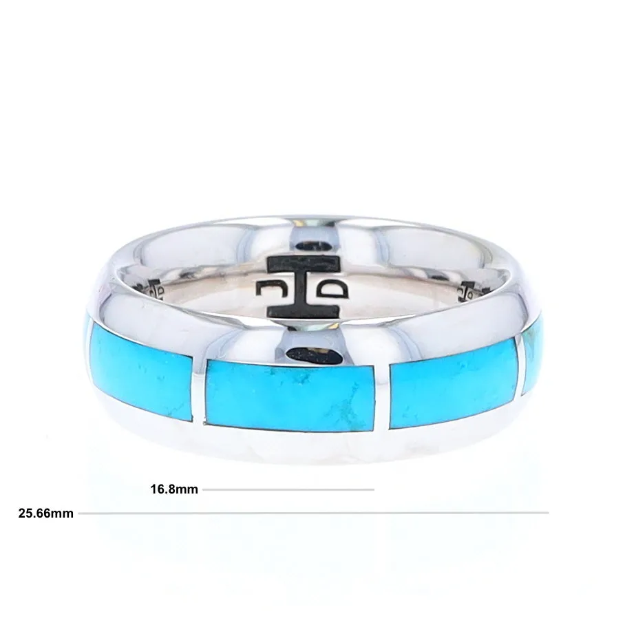 Sleeping Beauty Turquoise 8 Section Inlaid Eternity Band