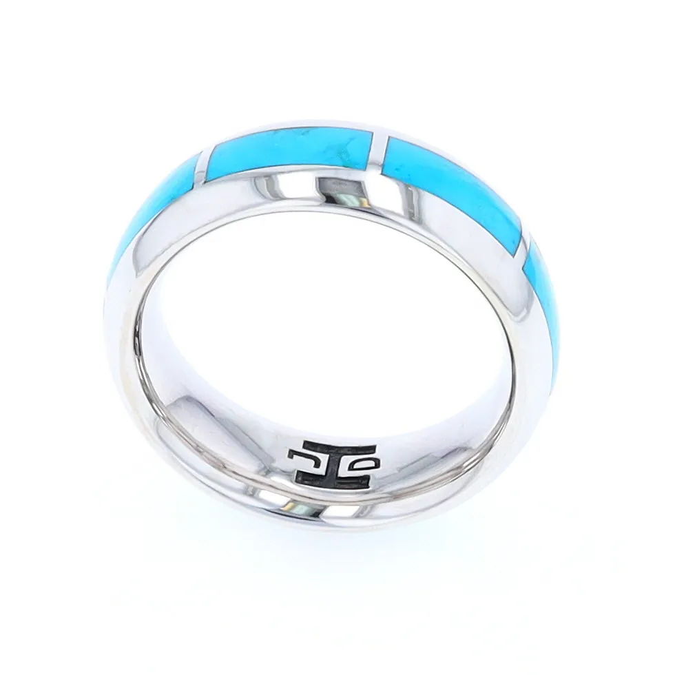 Sleeping Beauty Turquoise 8 Section Inlaid Eternity Band