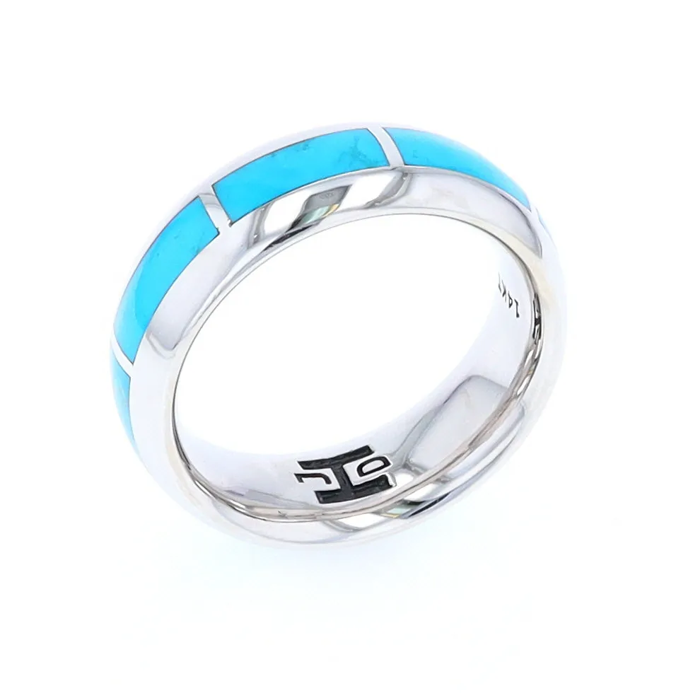 Sleeping Beauty Turquoise 8 Section Inlaid Eternity Band