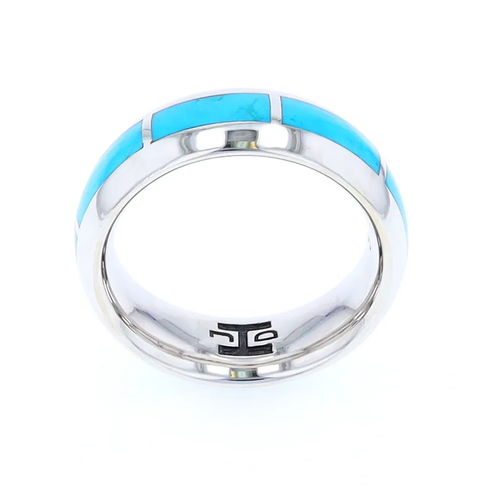 Sleeping Beauty Turquoise 8 Section Inlaid Eternity Band