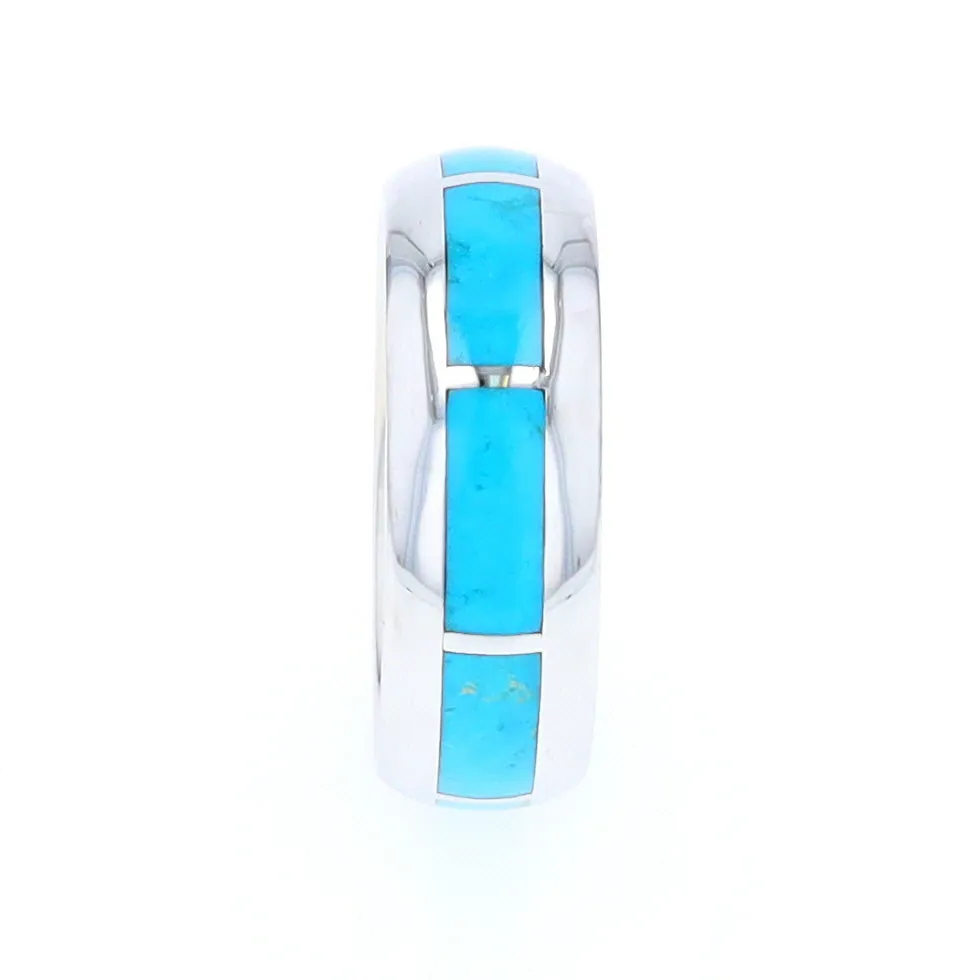 Sleeping Beauty Turquoise 8 Section Inlaid Eternity Band