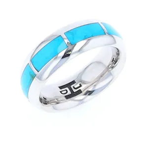 Sleeping Beauty Turquoise 8 Section Inlaid Eternity Band
