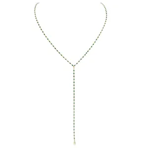 Sterling Silver Gold Plated Beaded Lariat Necklace