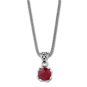 Sterling Silver Ruby Necklace