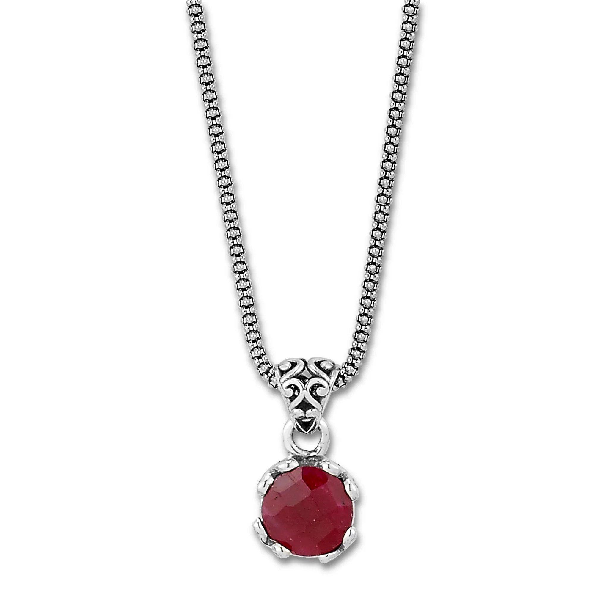 Sterling Silver Ruby Necklace