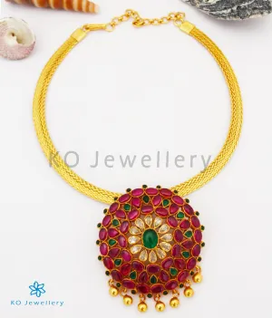 The Akriti Silver Pendant (Red/Green)