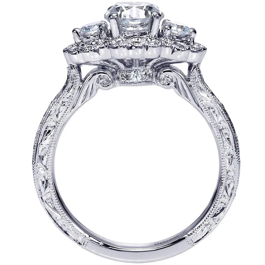Three Stone Diamond White Gold Engagement Ring