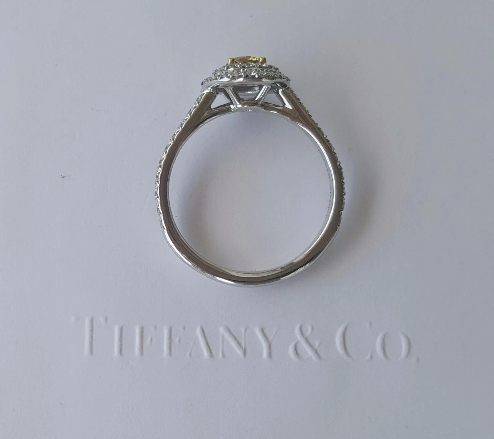 Tiffany & Co. 0.60tcw Fancy Vivid Yellow Diamond Soleste Engagement Ring PT950