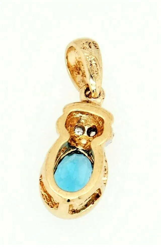 Topaz & Diamond Pendant 9ct Yellow Gold Gemstone Necklace Fine Jewellery