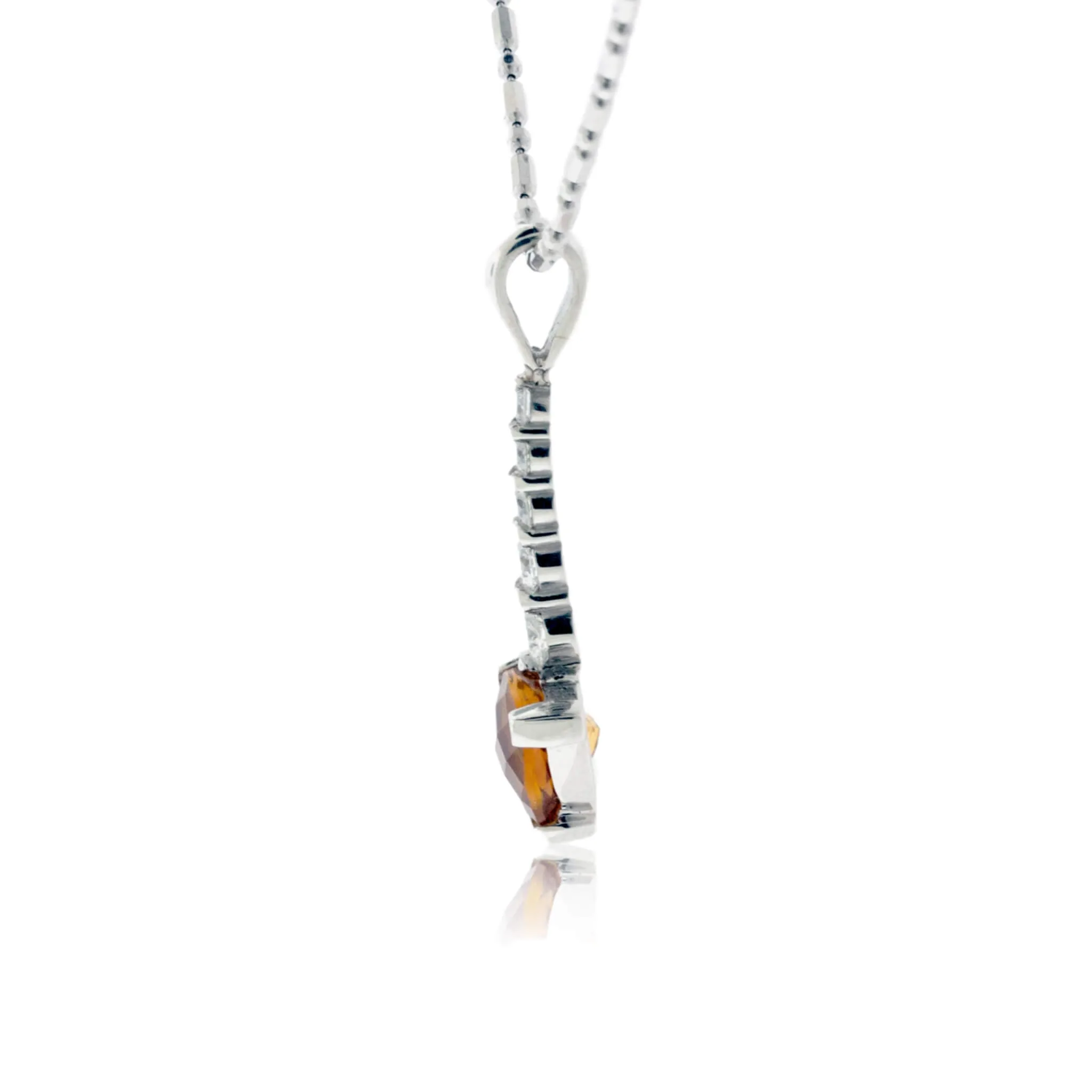 Trillion Citrine and Diamond Pendant