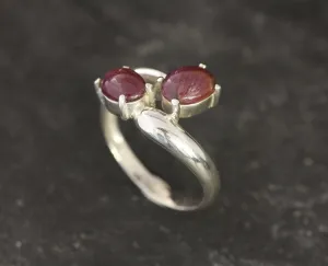 Two Stone Ruby Ring - July Birthstone Ring - Red Vintage Ring