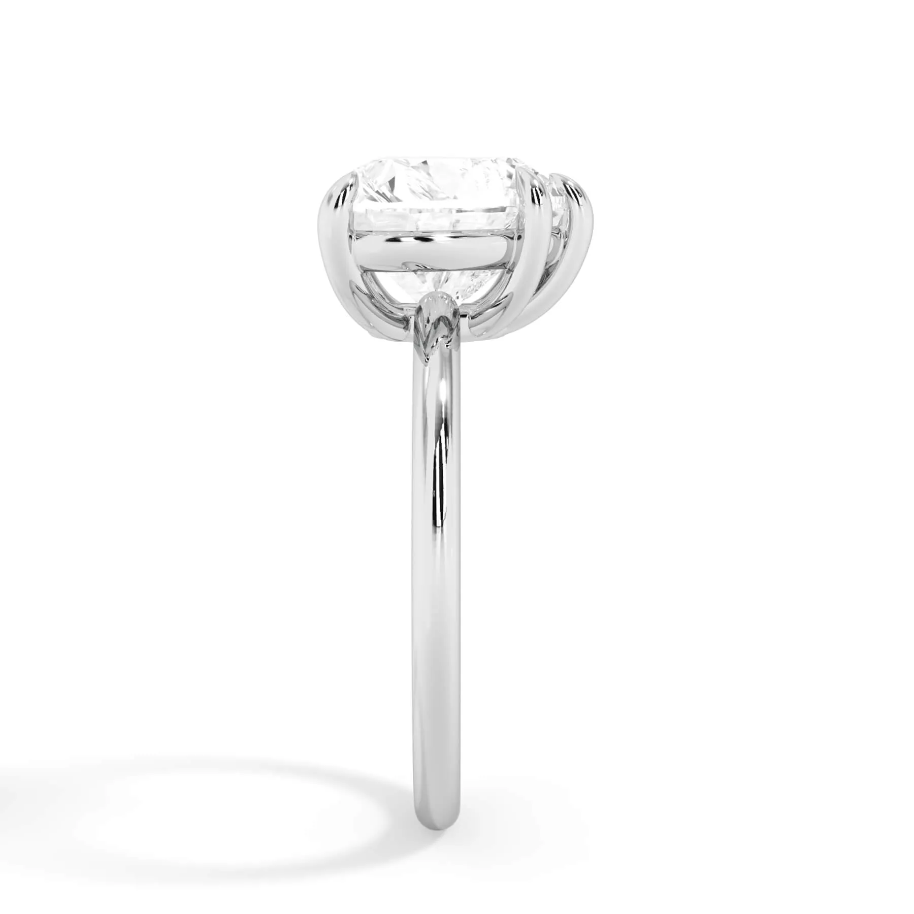 Two-Tone Basket Style Solitaire Engagement Ring - White Gold Head