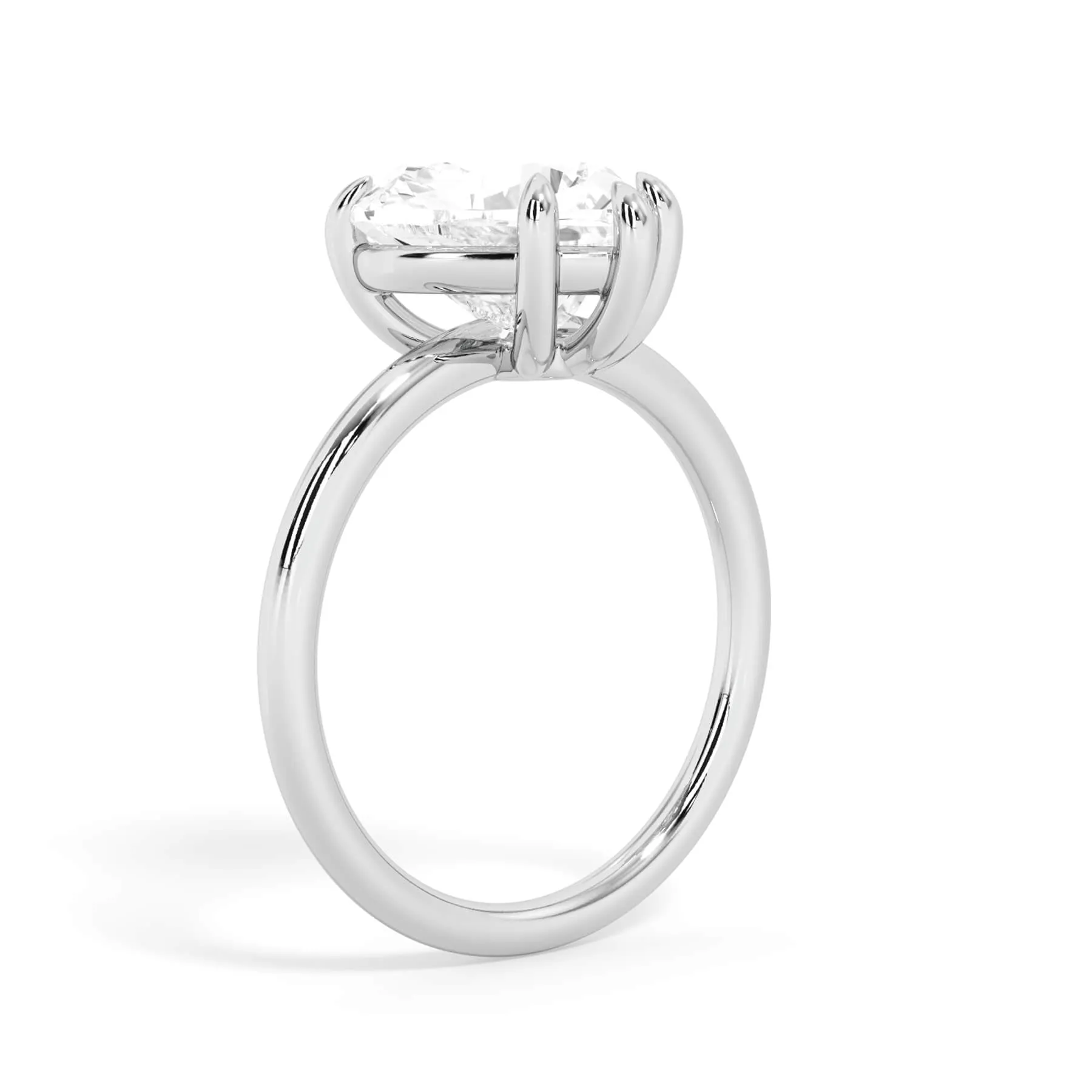 Two-Tone Basket Style Solitaire Engagement Ring - White Gold Head
