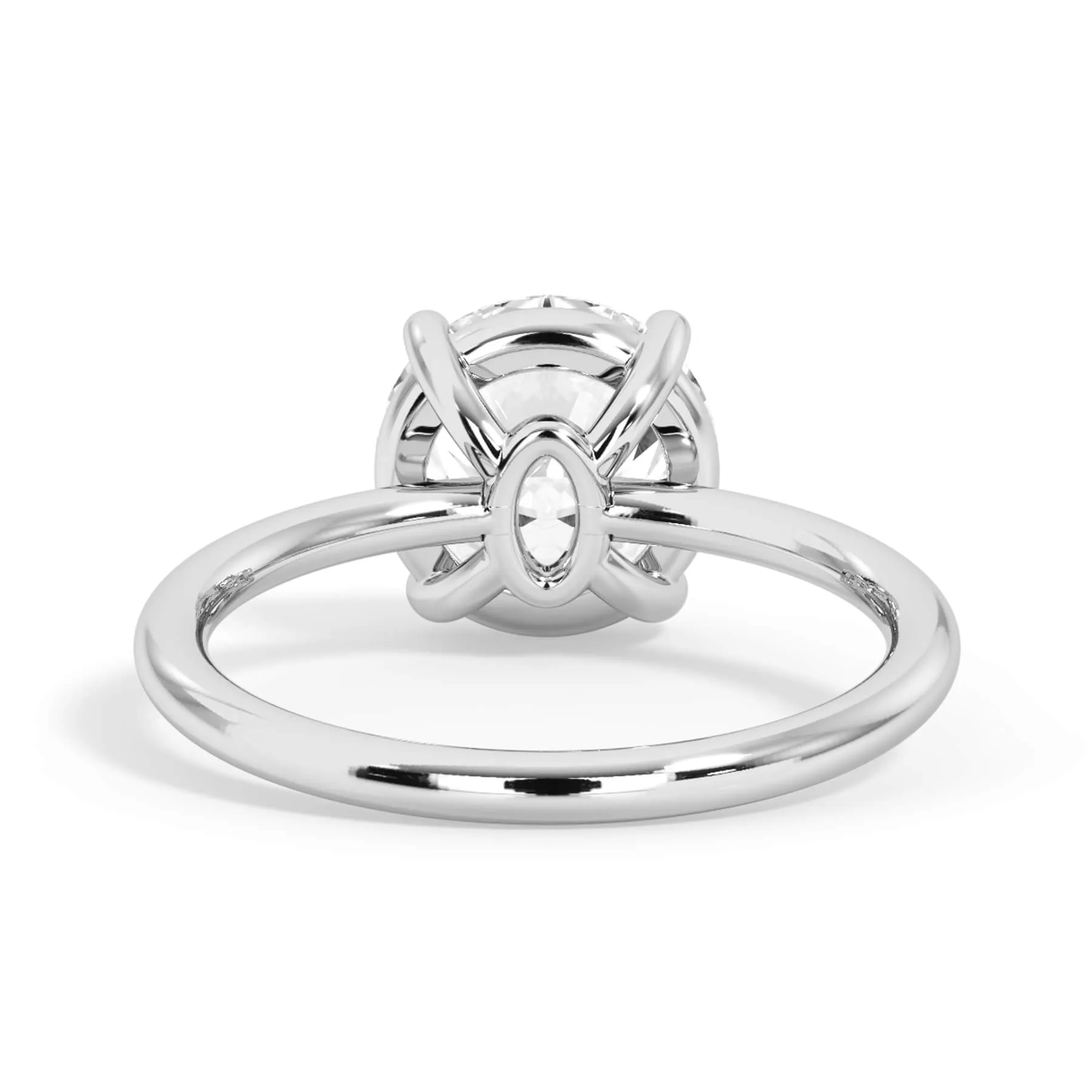 Two-Tone Basket Style Solitaire Engagement Ring - White Gold Head
