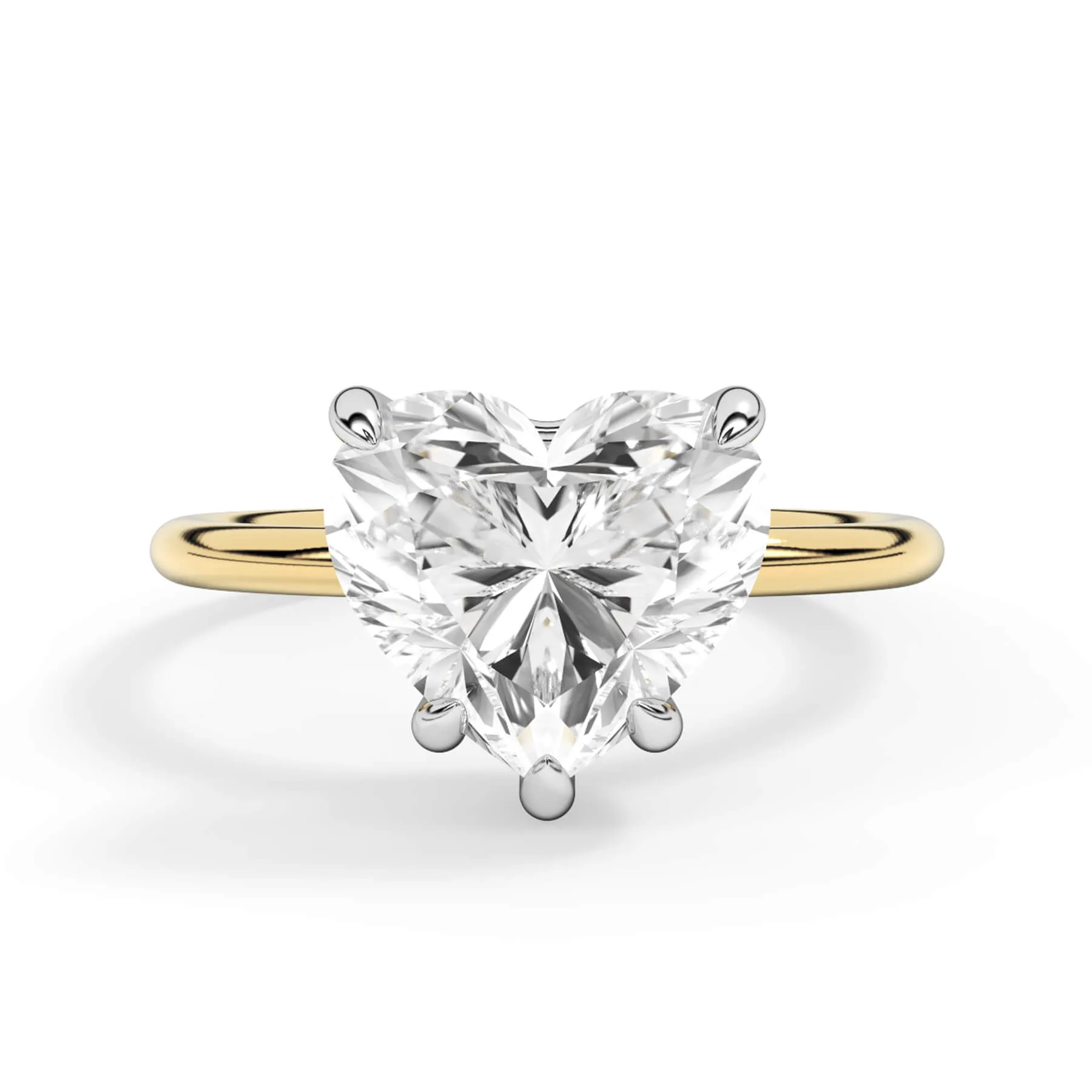 Two-Tone Basket Style Solitaire Engagement Ring - White Gold Head