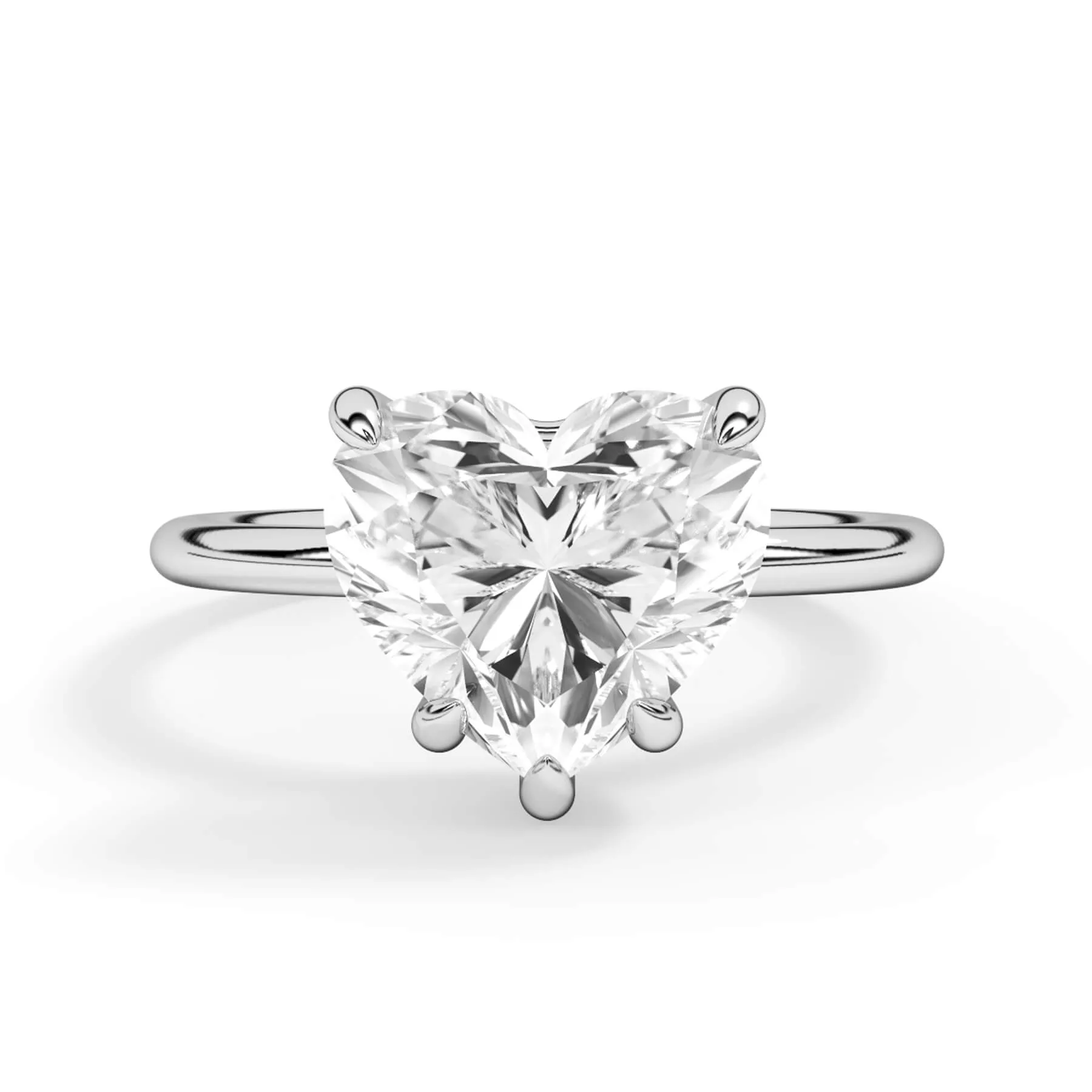 Two-Tone Basket Style Solitaire Engagement Ring - White Gold Head