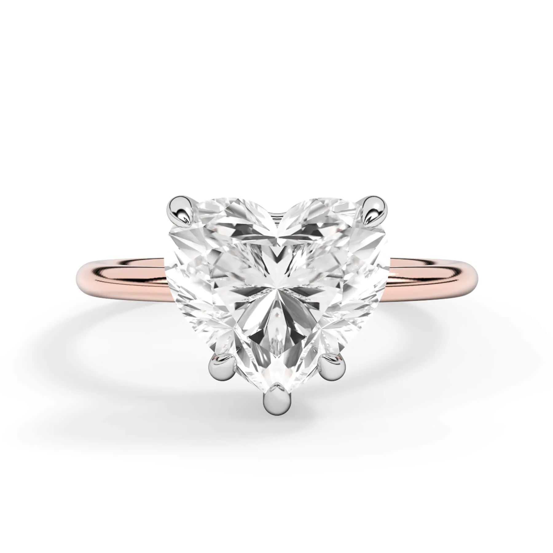 Two-Tone Basket Style Solitaire Engagement Ring - White Gold Head
