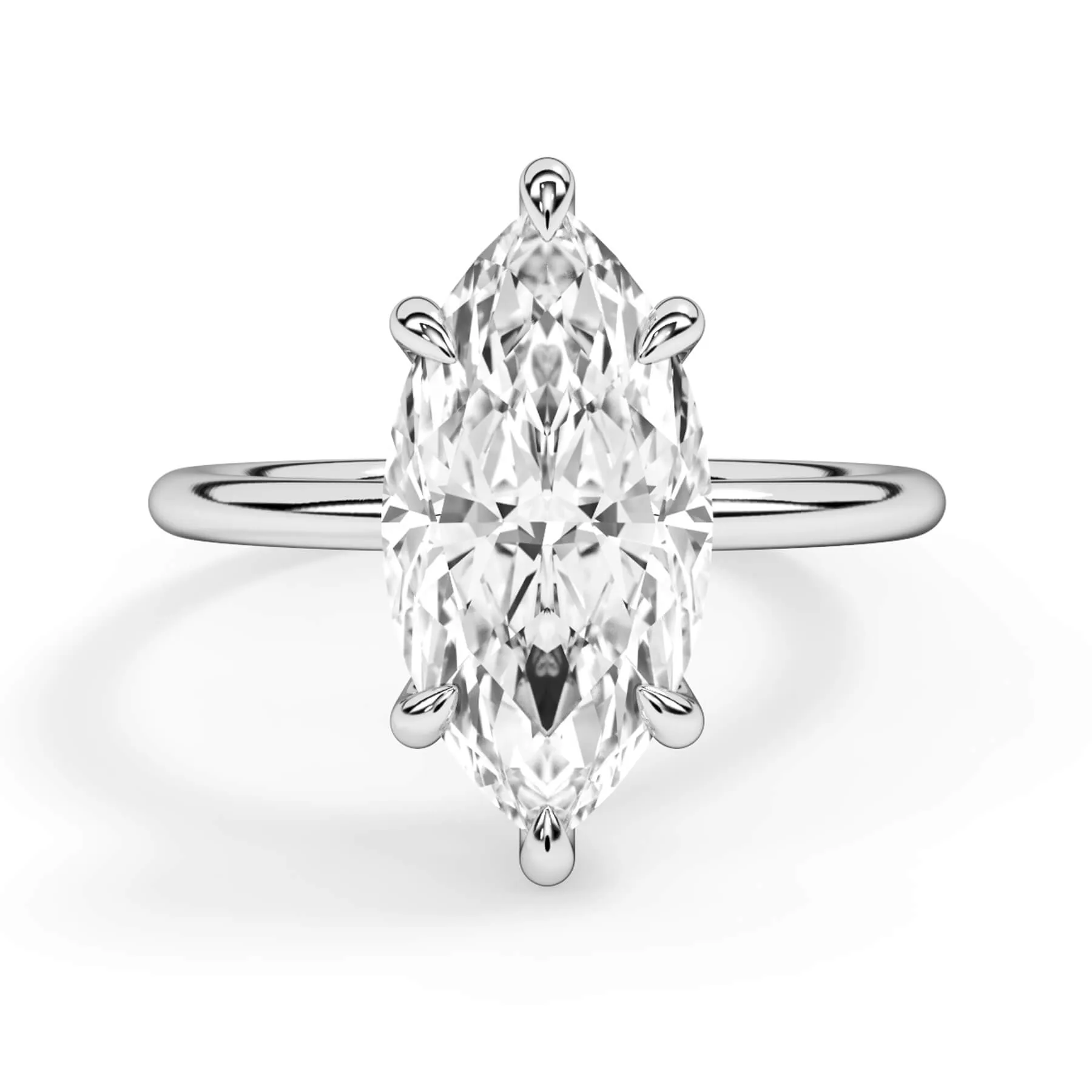 Two-Tone Basket Style Solitaire Engagement Ring - White Gold Head
