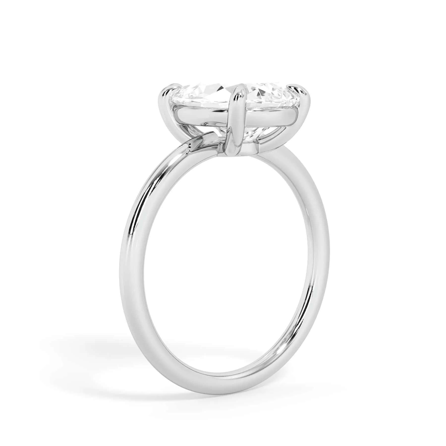 Two-Tone Basket Style Solitaire Engagement Ring - White Gold Head