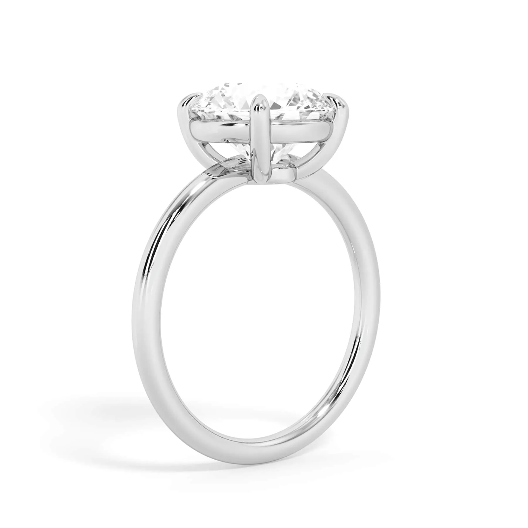 Two-Tone Basket Style Solitaire Engagement Ring - White Gold Head