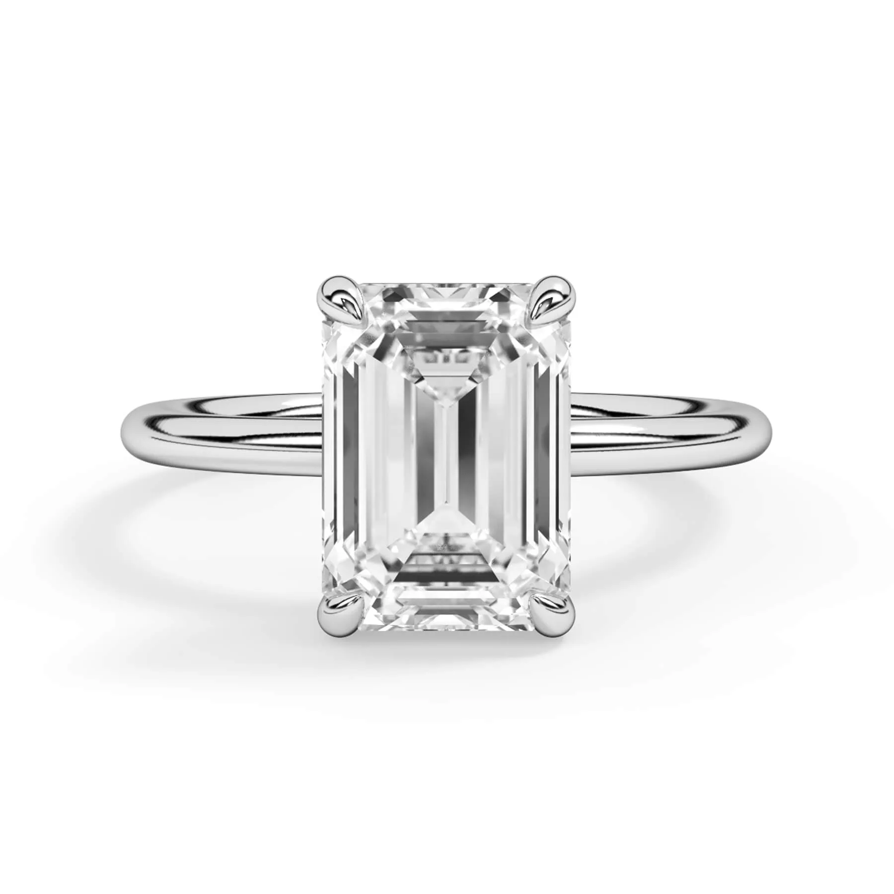 Two-Tone Basket Style Solitaire Engagement Ring - White Gold Head
