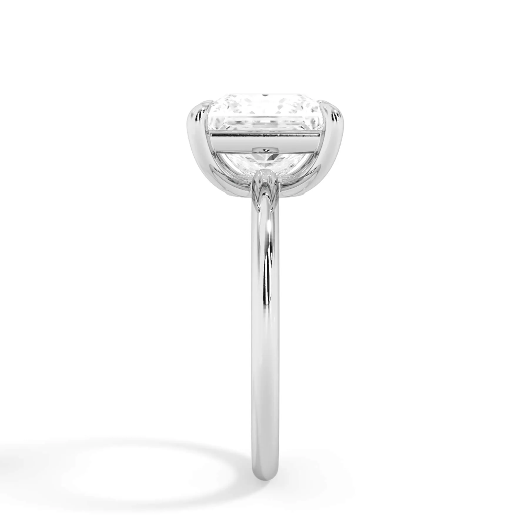 Two-Tone Basket Style Solitaire Engagement Ring - White Gold Head