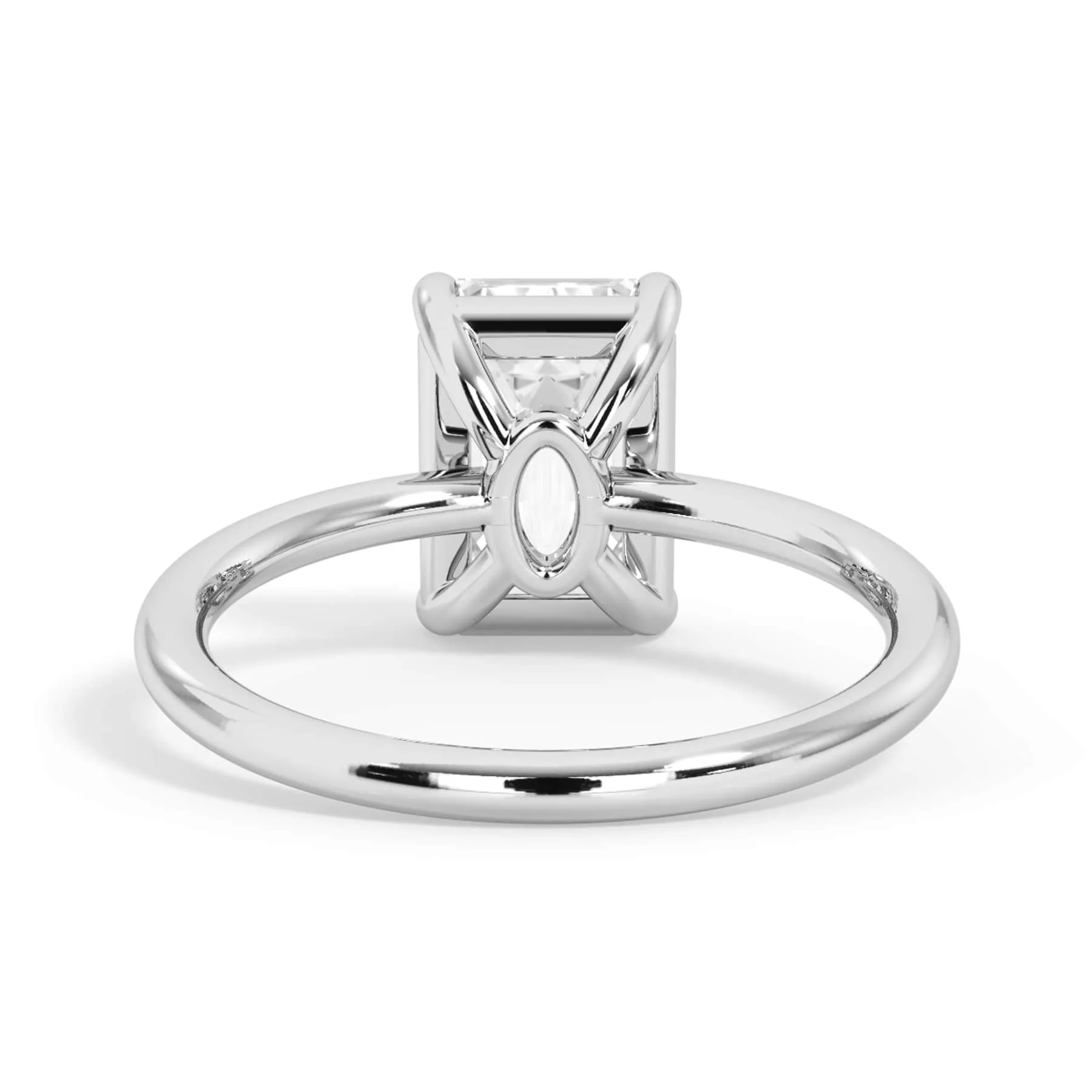Two-Tone Basket Style Solitaire Engagement Ring - White Gold Head