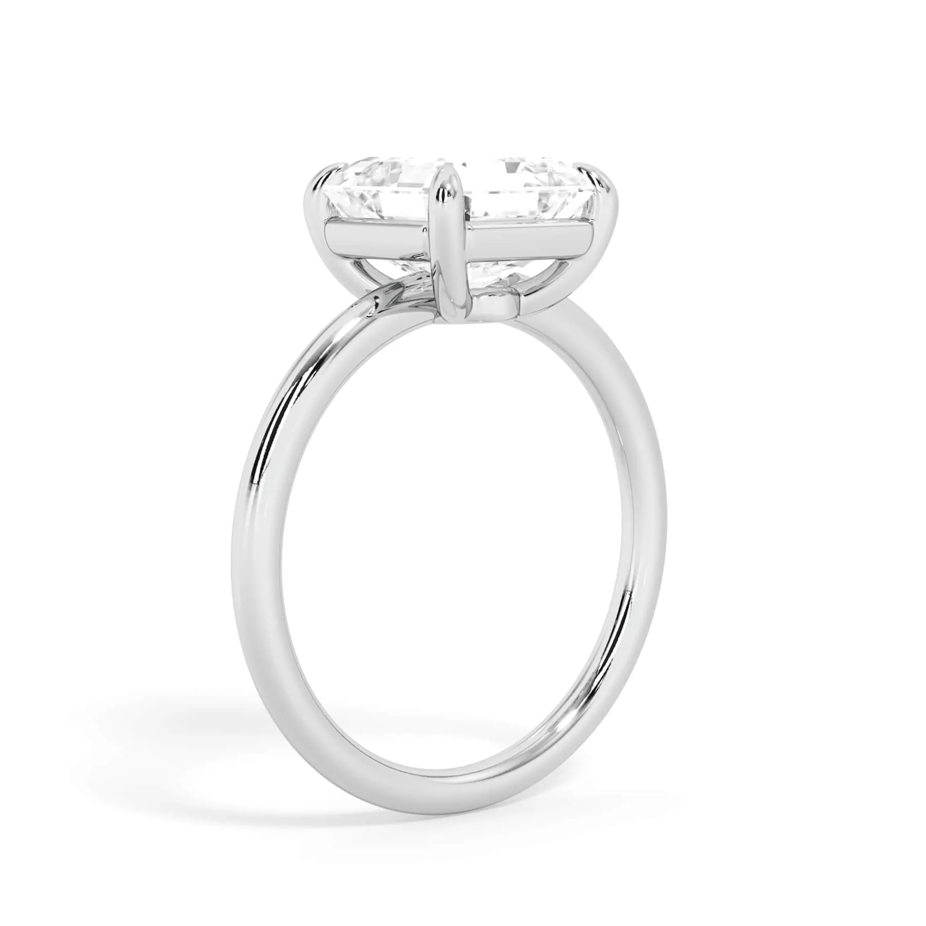 Two-Tone Basket Style Solitaire Engagement Ring - White Gold Head