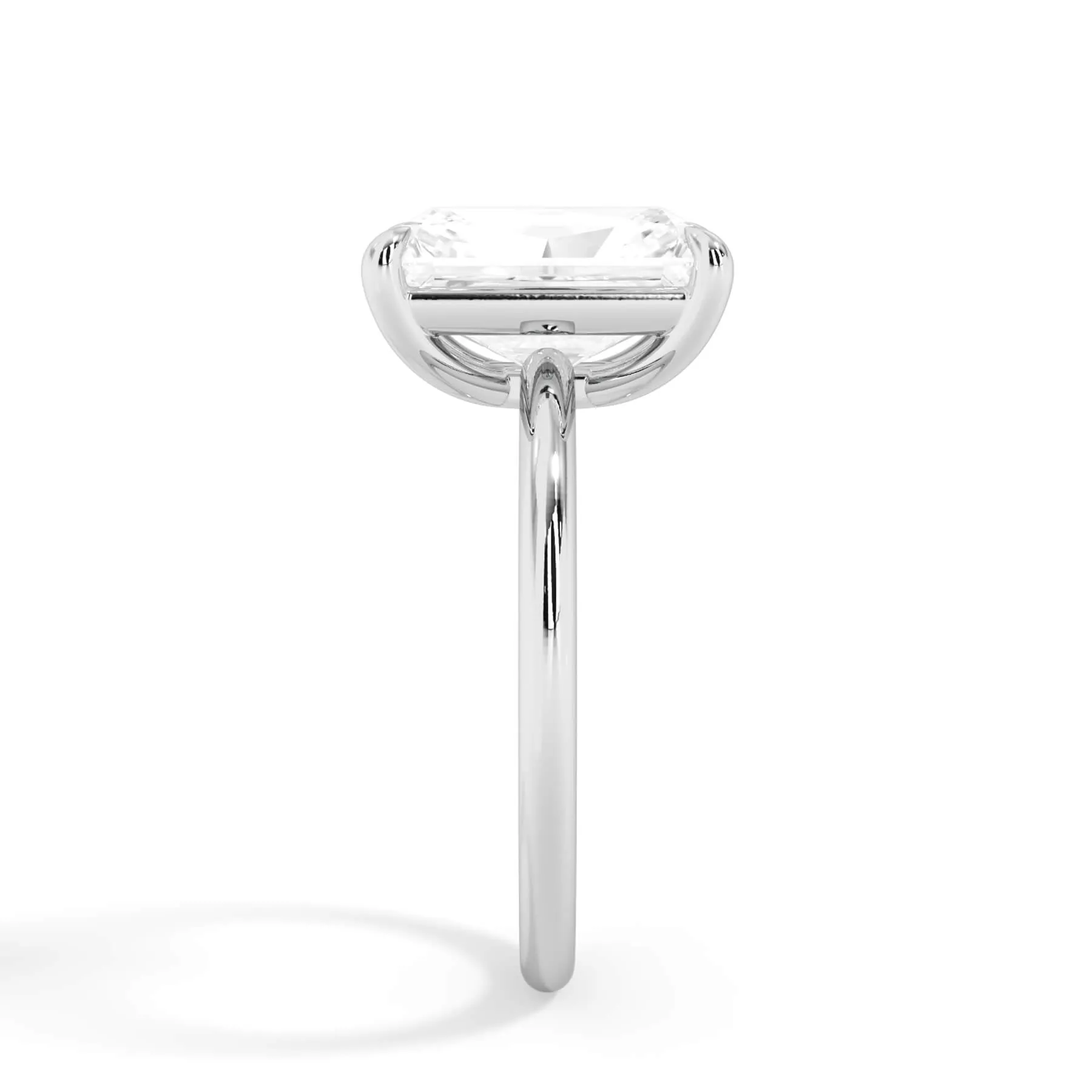 Two-Tone Basket Style Solitaire Engagement Ring - White Gold Head