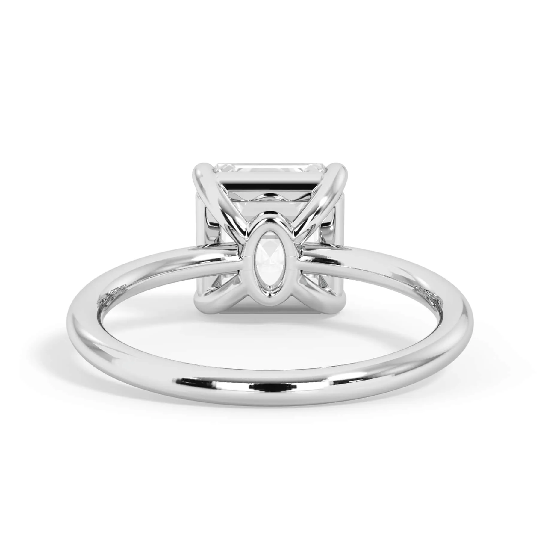 Two-Tone Basket Style Solitaire Engagement Ring - White Gold Head