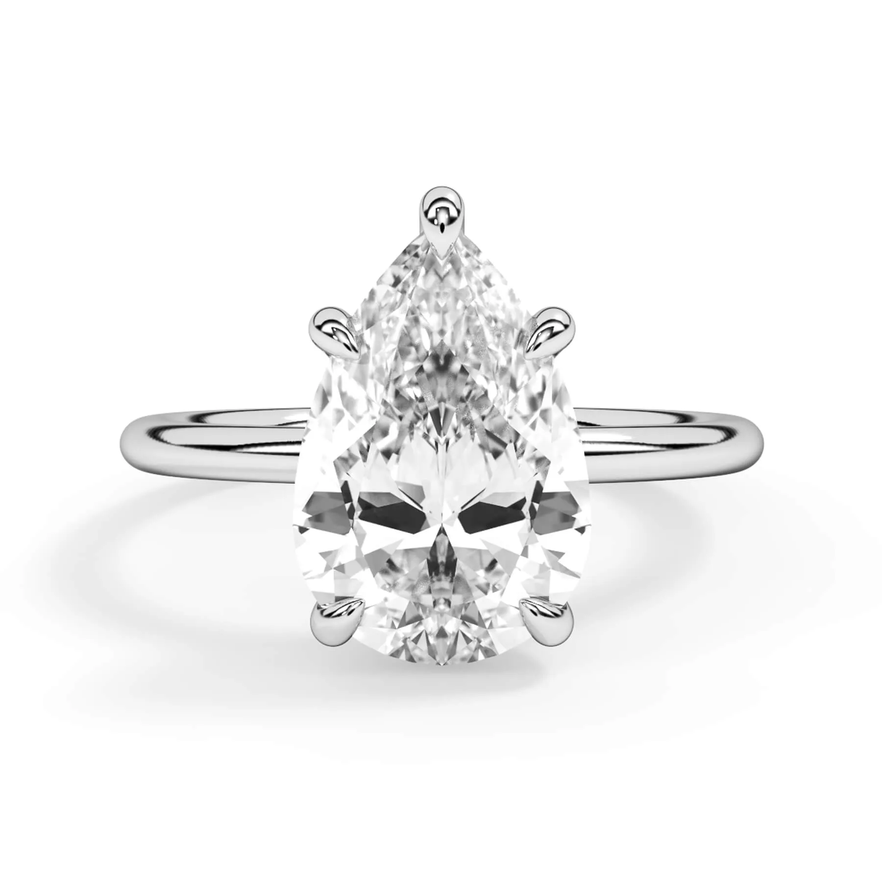 Two-Tone Basket Style Solitaire Engagement Ring - White Gold Head