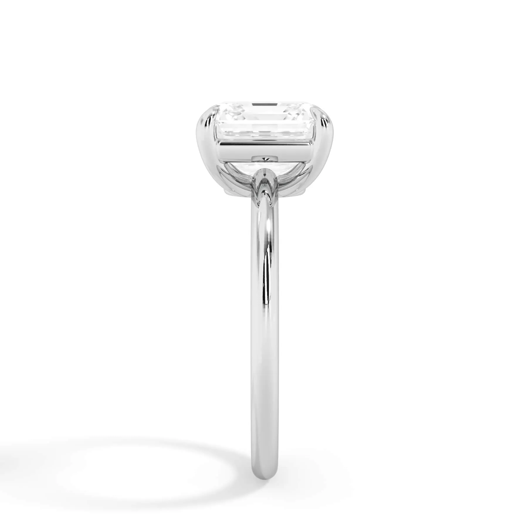 Two-Tone Basket Style Solitaire Engagement Ring - White Gold Head