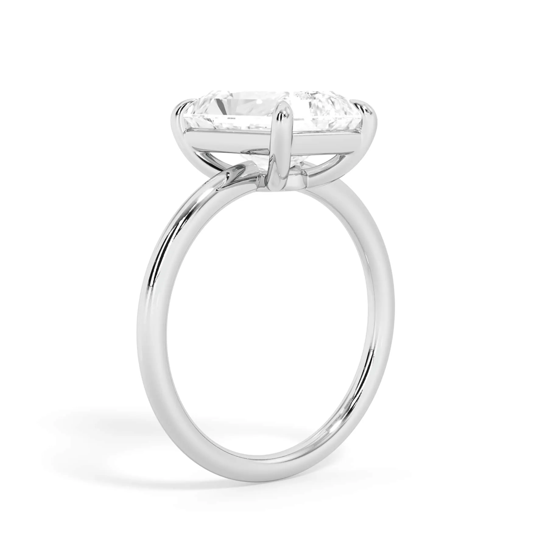 Two-Tone Basket Style Solitaire Engagement Ring - White Gold Head